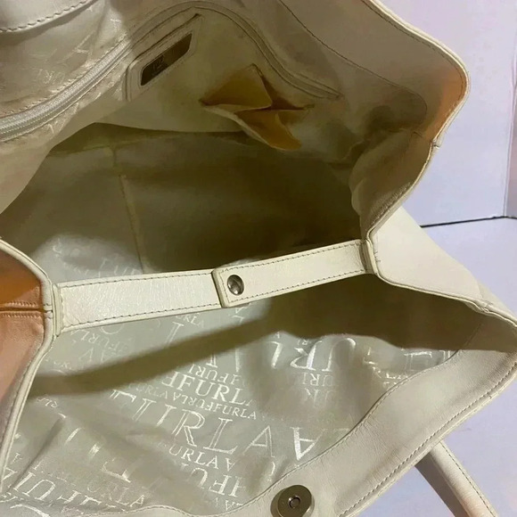 Furla beige leather satchel handbag - Picture 12 of 13